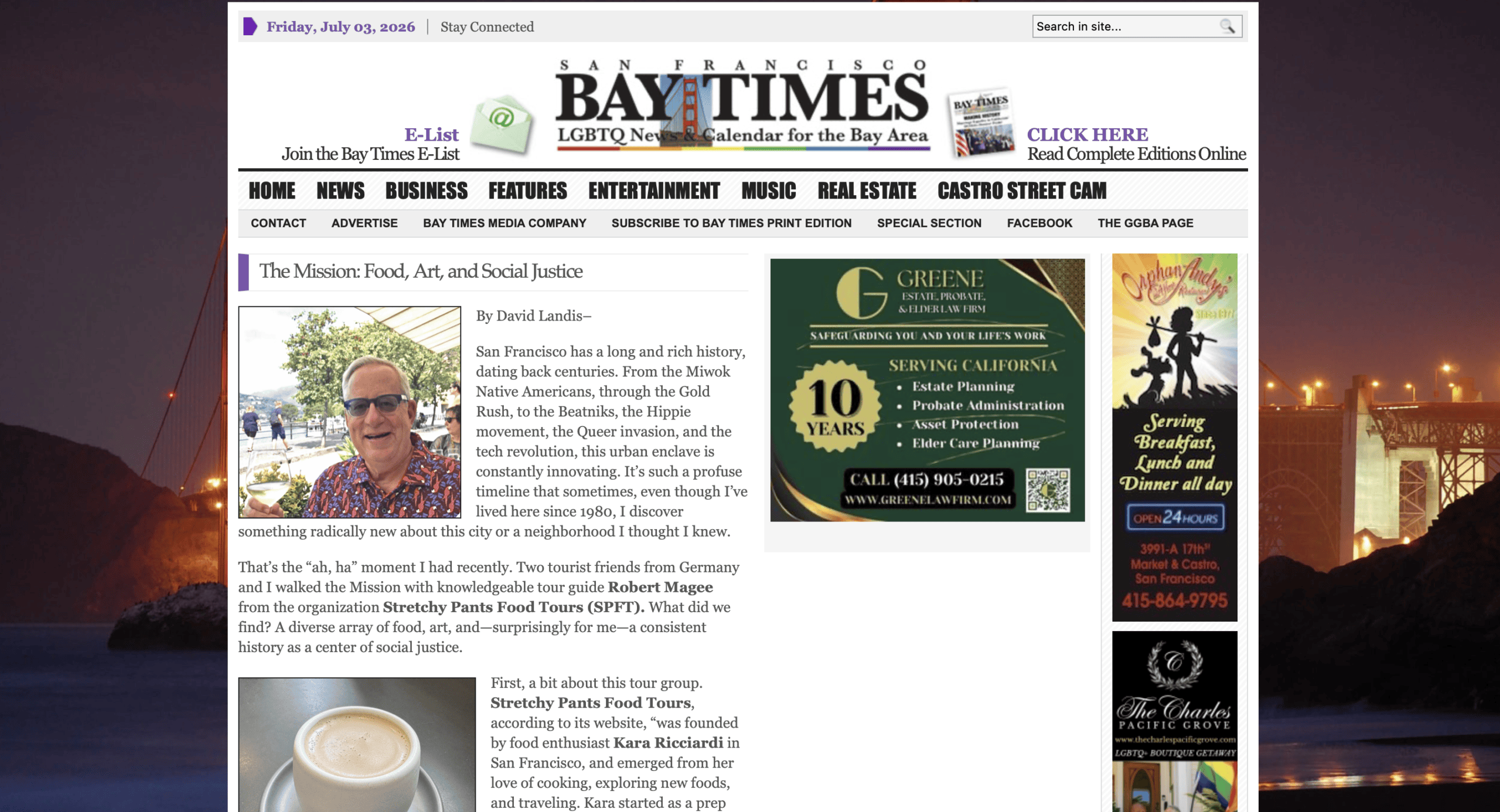 SF Bay Times - Stretchy Pants Food Tours
