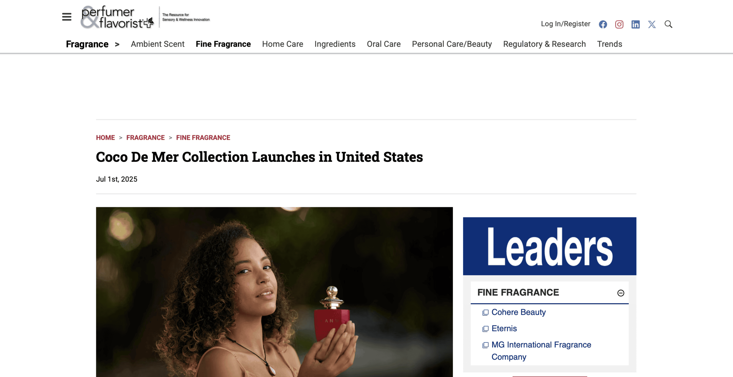 Perfumer & Flavorist - Coco de Mer Collection Launches in United States