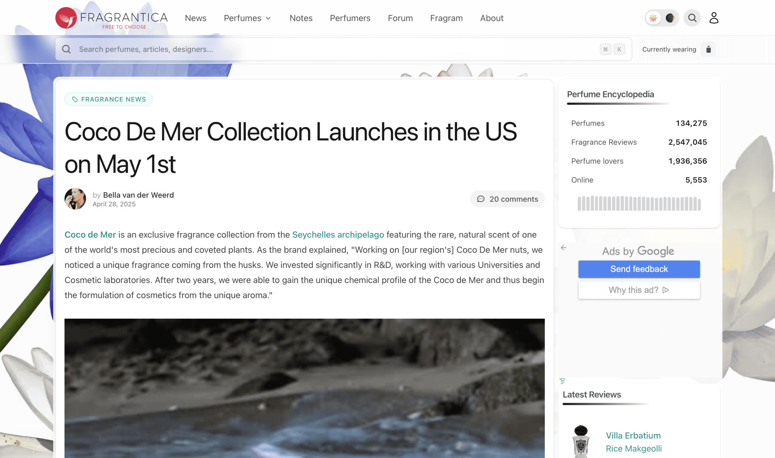 Fragrantica - Coco de Mer Collection Launches in the US