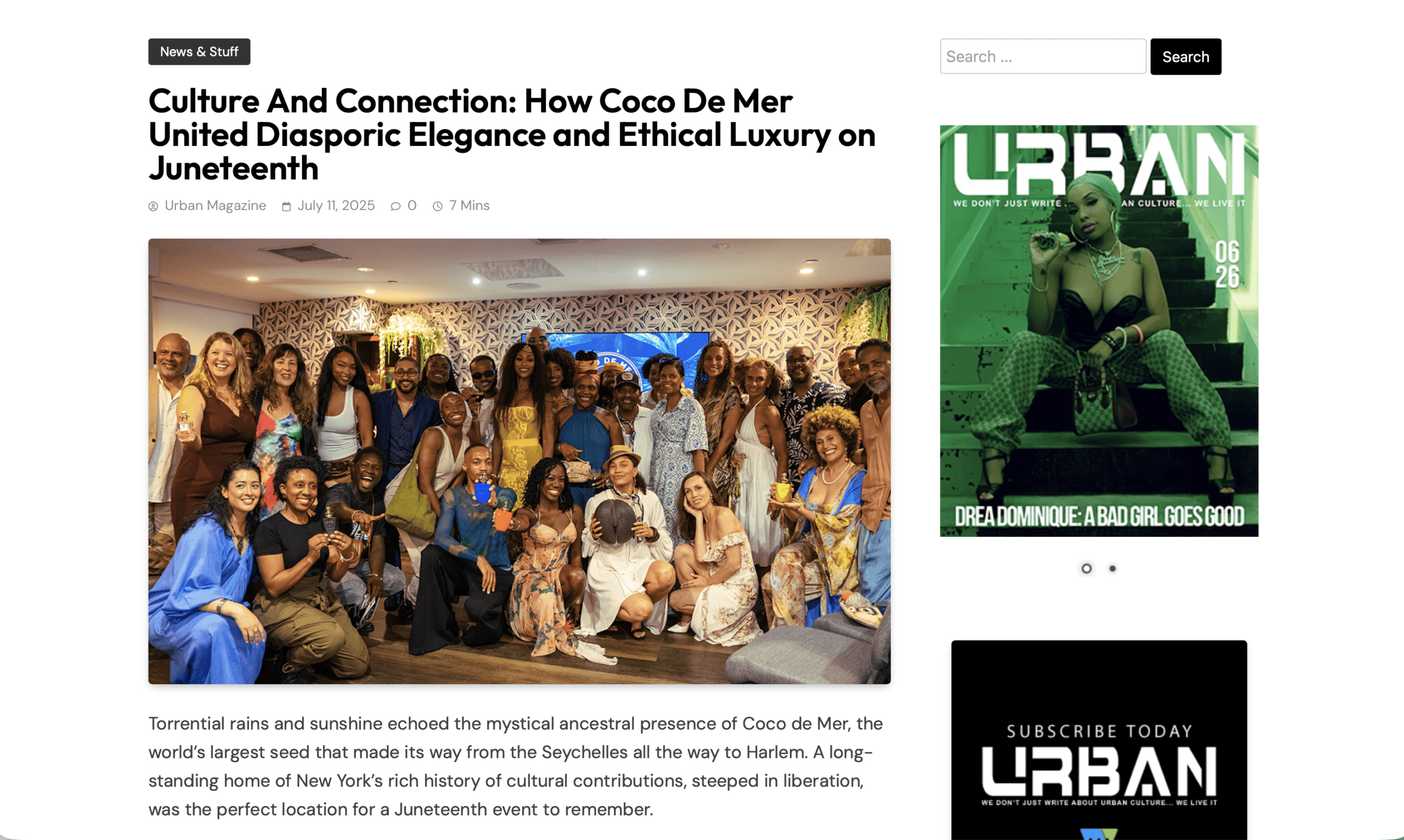 Urban Magazine - Coco de Mer Collection
