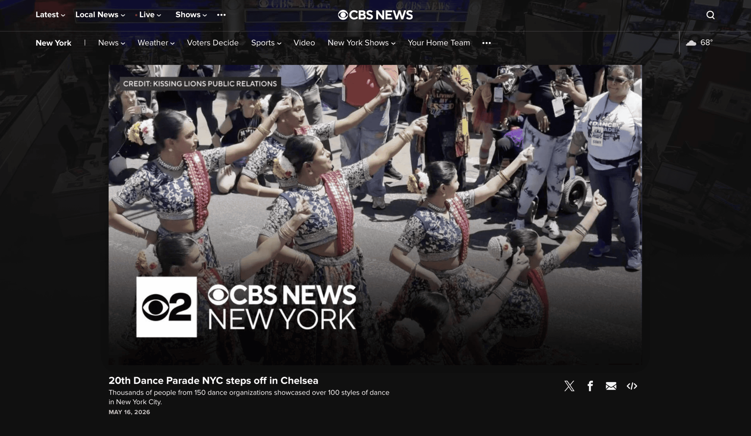 CBS News New York - 20th Dance Parade NYC