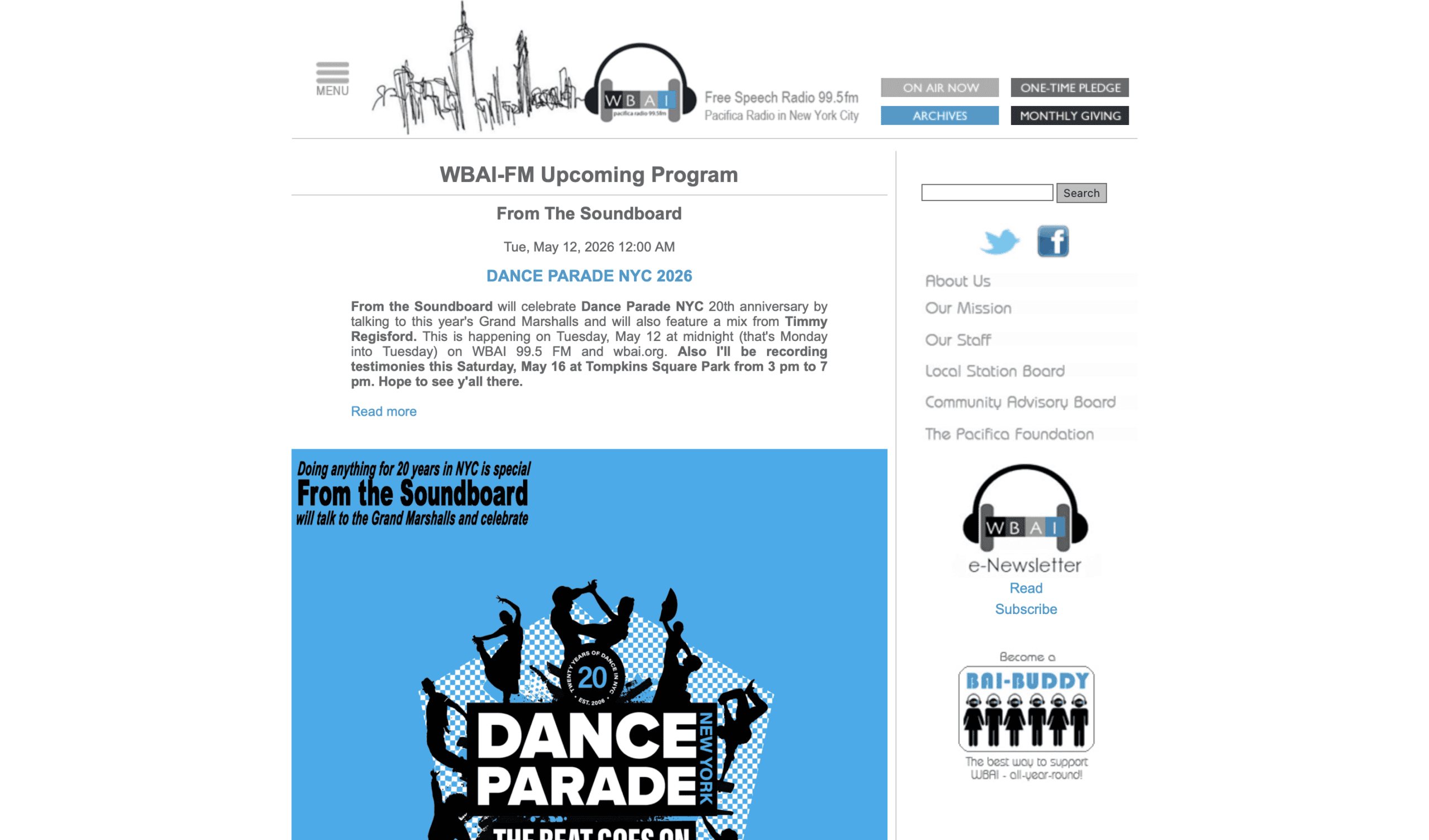 WBAI - Dance Parade NYC 2026